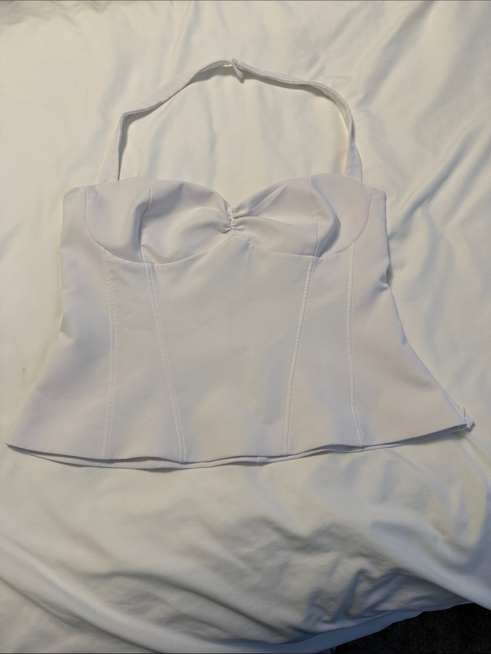 Zara White Bustier Halter Camisole